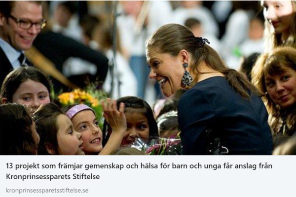 Nytt projekt tillsammans med Kronprinsessparets Stiftelse
